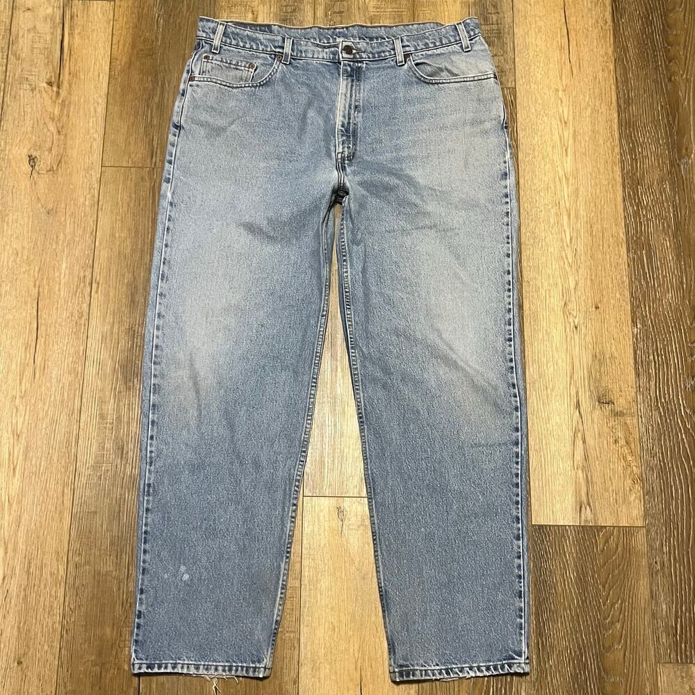 VTG 90s Levis 550 Jeans 42x32 Relaxed Fit Tapered Leg Blue Baggy Grunge USA 1997